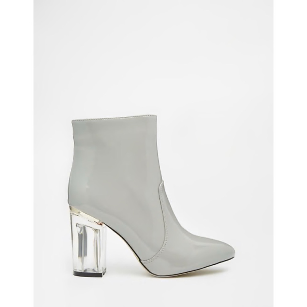 Public Desire Boots for Women CLAUDIA 3 GREY PATENT Size 8